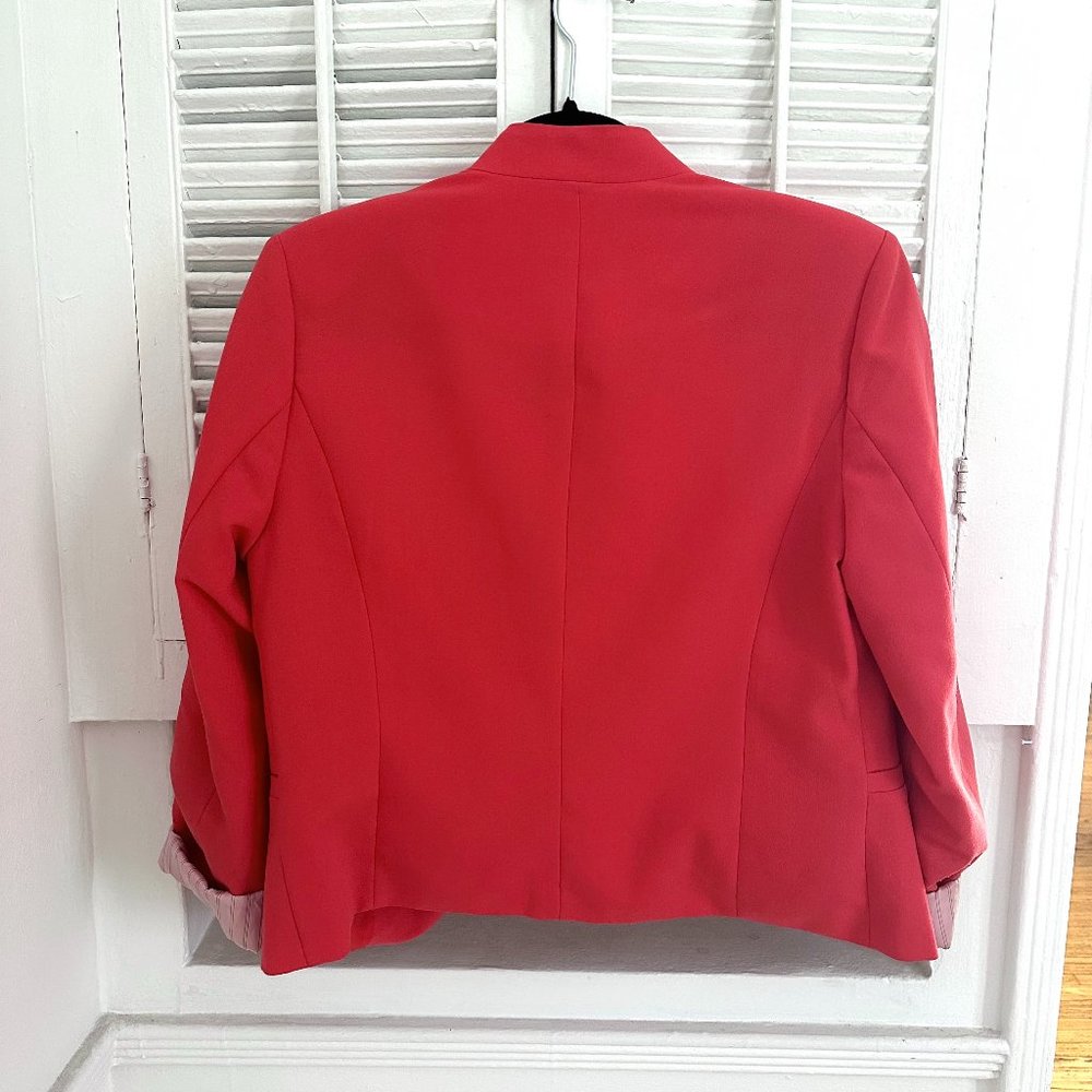 F21 Coral Pink Open Face Blazer with Pockets, Size Medium - Picture 6 of 8